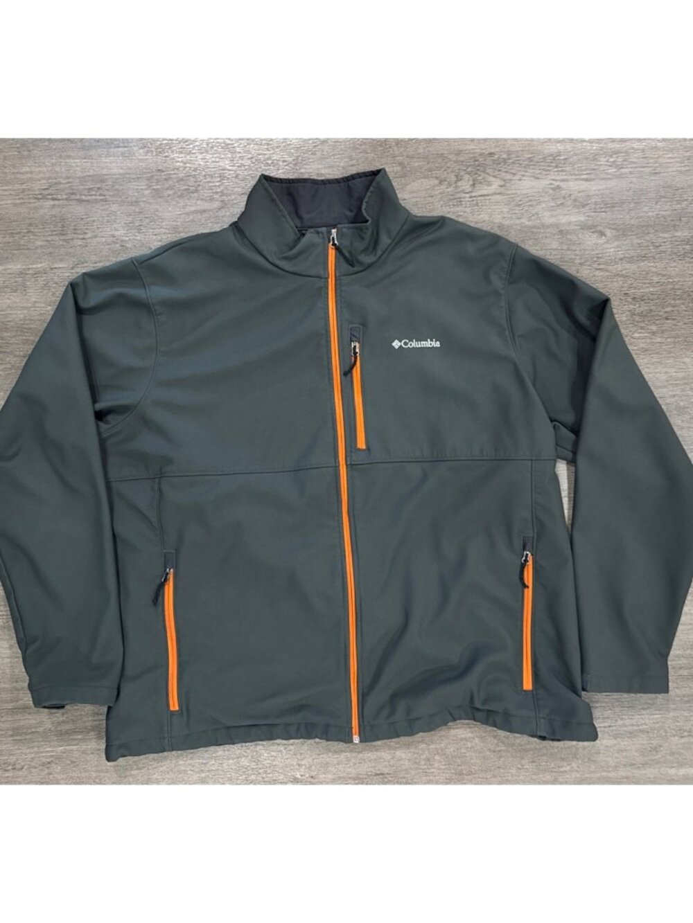 Colombia Mens Ascender Soft Shell Jacket  4X Tall 4XT Gray Orange